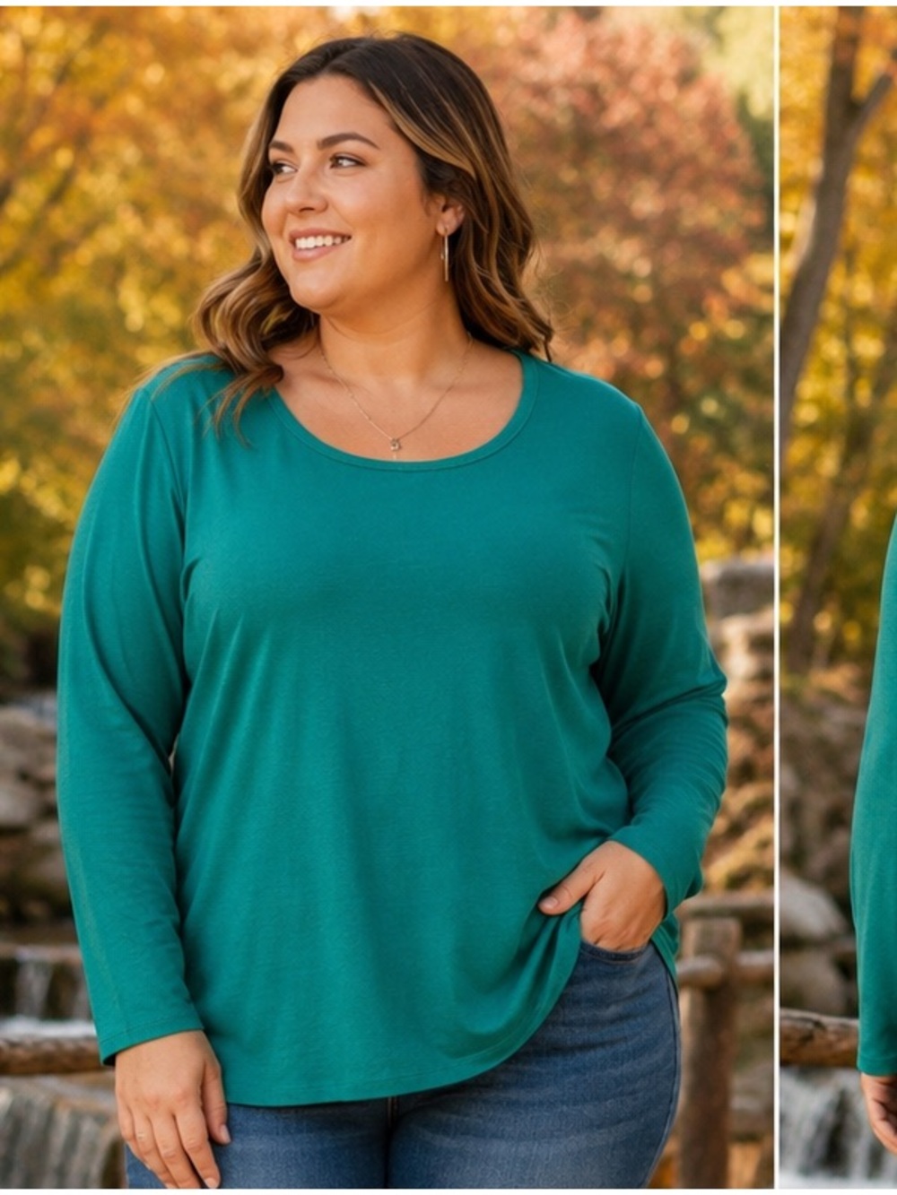 St. John's Bay Long Sleeve All Cotton Tee 1X